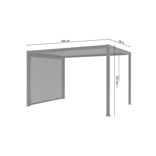Zestaw Pergola ogrodowa tarasowa aluminiowa NORDVIC Skyline 3 x 4 m Antracyt + Roleta 3 m